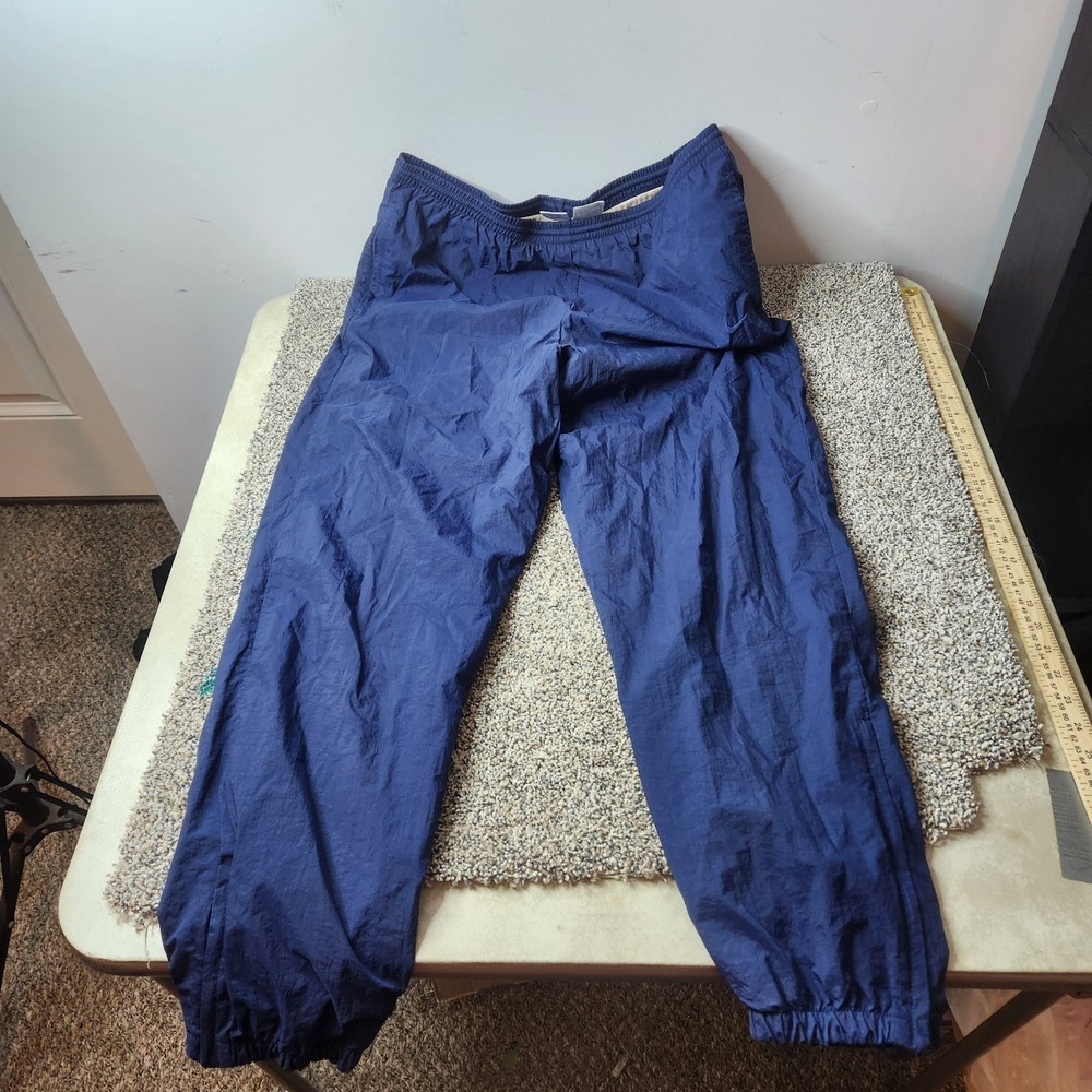 Vintage Nike Track Pants 90's Size L Windbreaker Material β Leg Swoosh Leg Zip